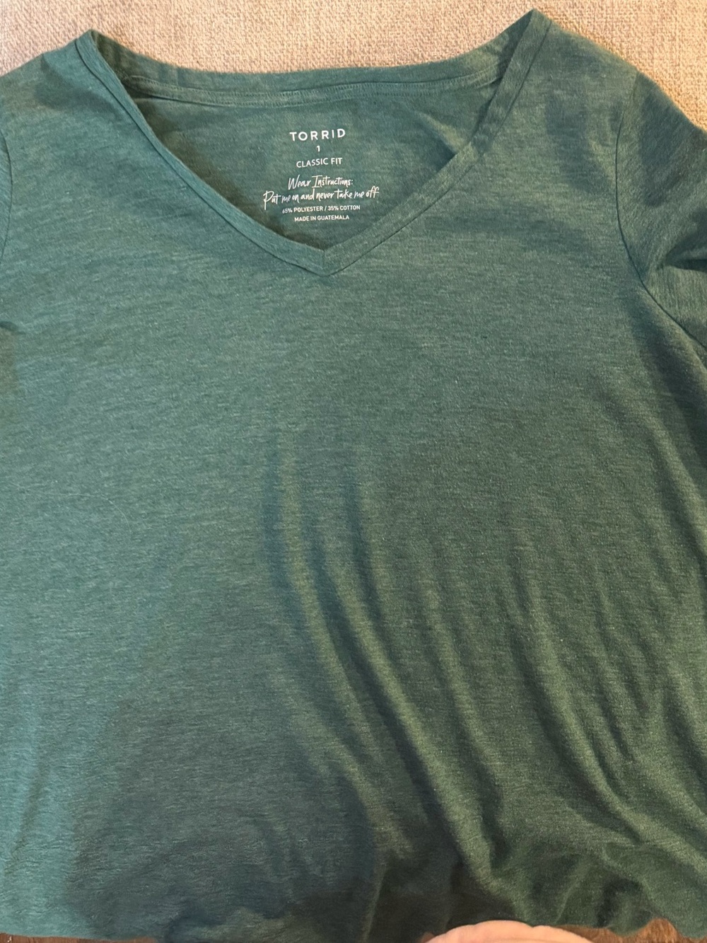 torrid Heathered Teal V-Neck Classic Fit Tee